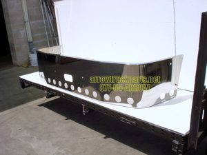 Freightliner Century Class Bumper: 1996-2004: Custom 18" Tall w/ 18 Round Light Holes