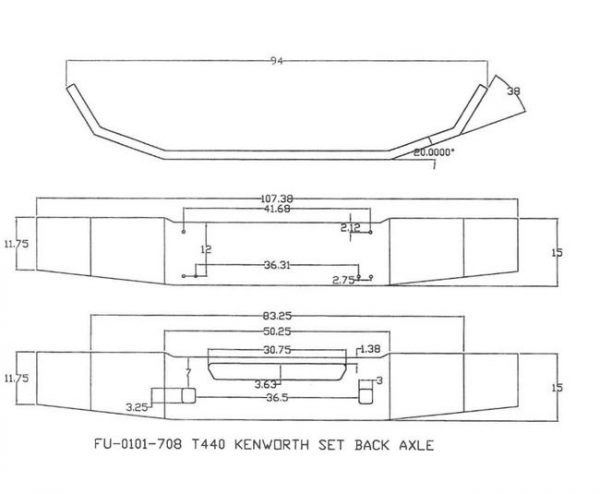 Kenworth T440 '13 and Newer Bumper: Chrome Steel