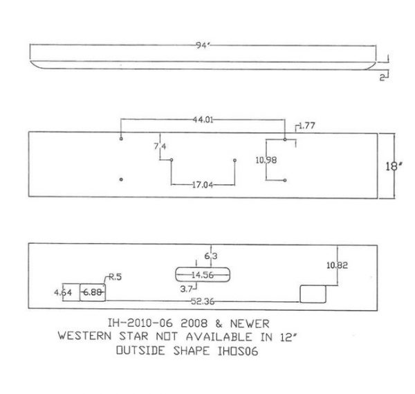 Western Star 4900EX Bumper: Chrome