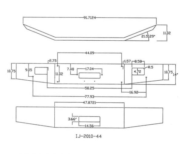 Western Star 4900SA Bumper: Chrome