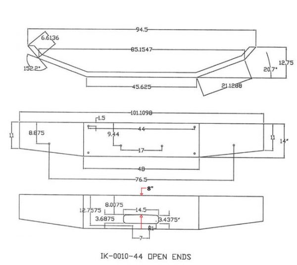 Western Star 4964FX Bumper: Chrome