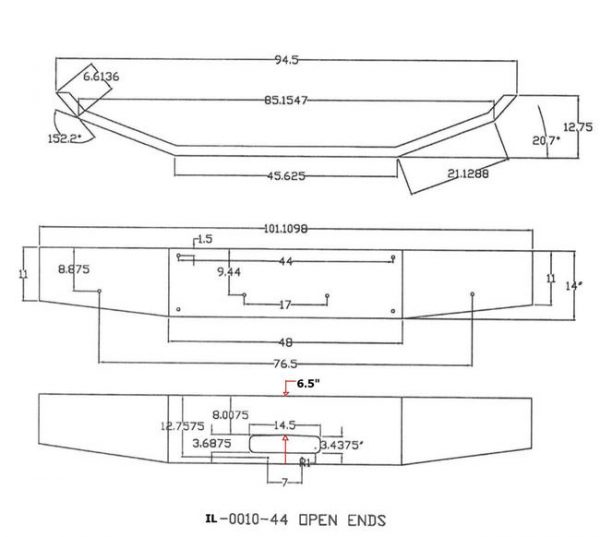 Western Star 4964FX Bumper: Chrome