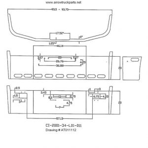 Freightliner FLD120 & FLD112 SBA Bumper - Stainless Steel for "Show Truck"