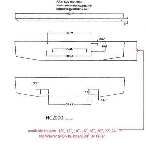 Peterbilt 379 / 378 / 357 Bumper: "Tapered" W/ Fog Light Holes