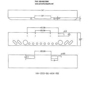 Peterbilt 359, 352 Bumper : Chrome 18" "Texas Style"