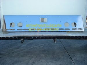 Peterbilt 379 / 378 / 357 Bumper: "Box End Custom" W/ 4 Round Fog Light Holes, 6 Light Holes (Front), 5 Oval Holes (End)