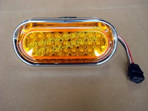 Bumper Light Assembly: Oval Amber 6" LED w/ Screwless Bezel & Grommet