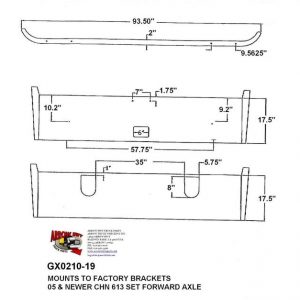 Mack CHN613 Set Forward Axle '05 & up Bumper: Chrome w/o Fog light holes, Redesign