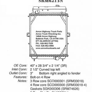 Kenworth T600 - T800 Radiator - 4 Row fits '91 - '07