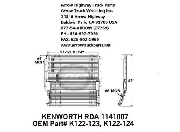 Kenworth 92-94 A/C Condenser Grilledenser: (31X42)