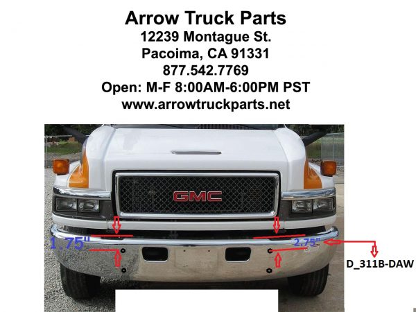 GMC - CHEVROLET C4500 & C5500 BUMPER: PAINTED OR CHROME STEEL, 2004 AND UP - "FACTORY STYLE"