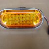 2-BUMPER LIGHT ASSEMBLY: OVAL AMBER 6" LED W/ SCREWLESS BEZEL & GROMMET