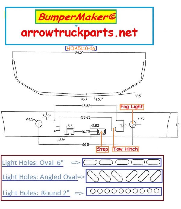 BumperMaker: Peterbilt 587 Set Back Axle Chrome Replacement Bumper