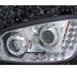 KW T660 Headlight-Chrome W/ 18 LED: Left