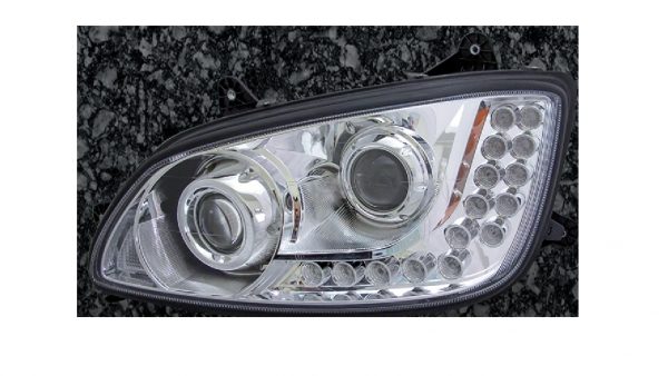 KW T660 Headlight-Chrome W/ 18 LED: Left